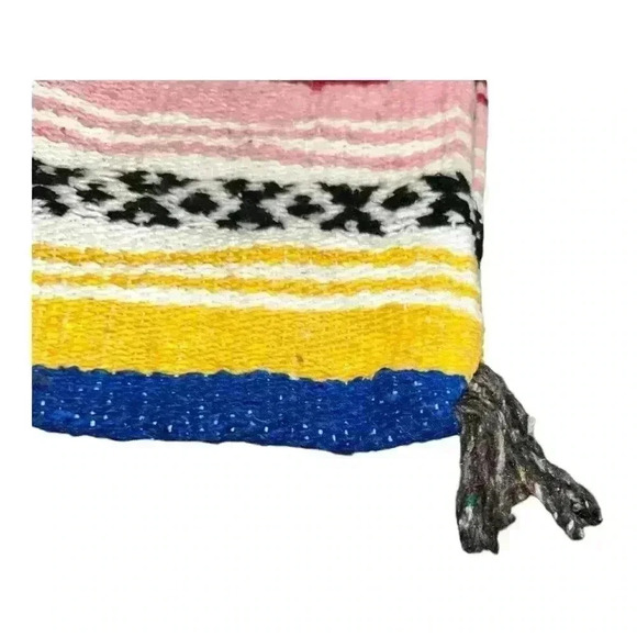 Mexican Woven Multicolor Crossbody Beach Purse Tote - Picture 3 of 6